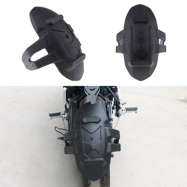 

motorcycle rear fender mudguard water baffle wheel hugger replacement with mounting btacket, universal fit, black #005