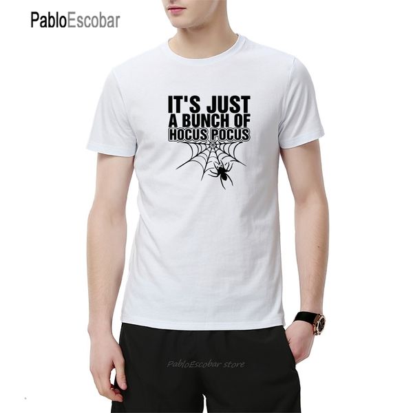 

it's just a bunch of hocus pocus funny t-shirt men halloween tshirt short sleeve cotton t shirt casual o-neck tee shirts