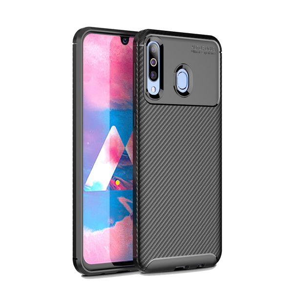 Rutschfeste Kohlefaser-stoßfeste Abdeckung, schlanke Passform, weiche TPU-Gel-Hülle für Samsung Galaxy A10, A10S, A10E, A20, A20E, A20S, A30, A50, A60, A70, M10, M20, M30