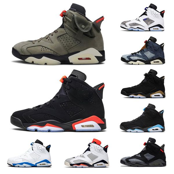 

new infrared men baketball shoes 6 6s infrared 23 hare unc ts tinker washed denim iron grey outdoors athletic sneaker sports men trainers, White;red