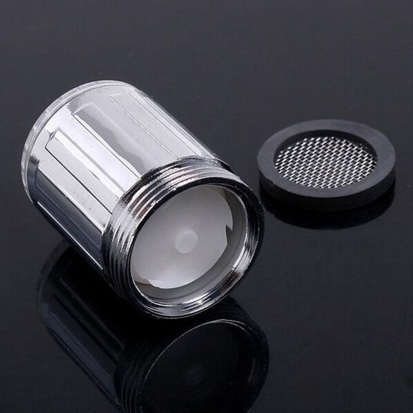 

new m24 led light water faucet tap heads temperature sensor 3color changing abs kitchen bathroom faucet accessories tools nozzle