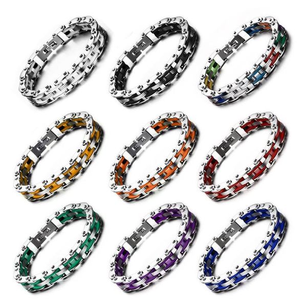 

fxm new arrival fashion jewelry for women birthday gift selling steel color bracelet lover bracelet color locomotive chain, Black