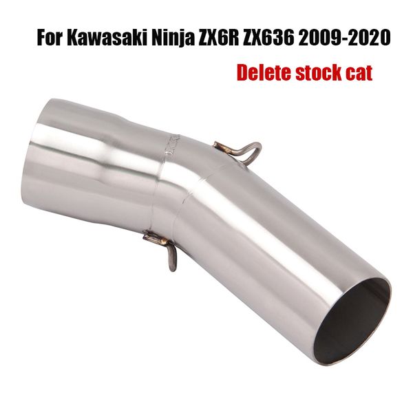 

for ninja zx6r zx636 2009-2020 exhaust mid link pipe escape connecting tube stainless steel slip on 51mm motorcycle