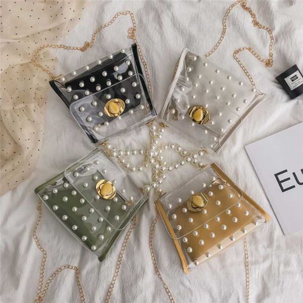 

women fashion transparent leather jelly bag messenger handbag shoulder bag