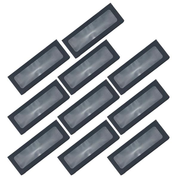 

10pcs clear pvc window swiss roll paper boxes rectanglar long cake dessert boxes baking packing (kraft paper)