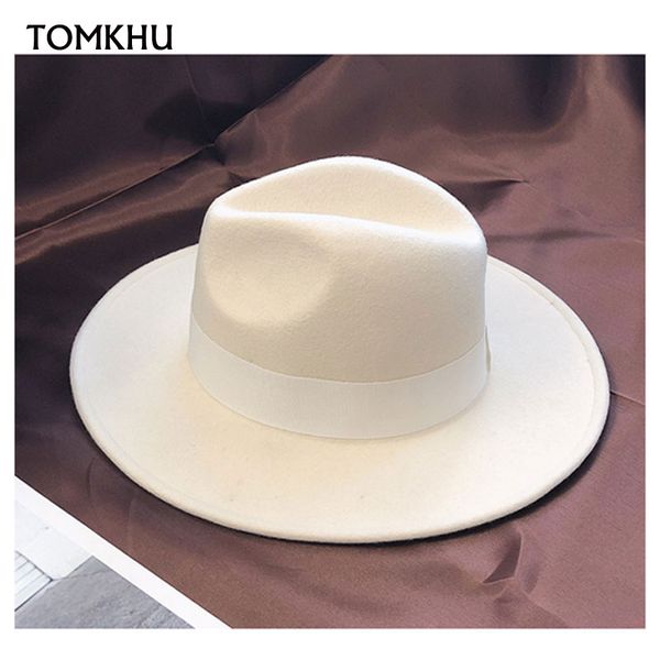 

stingy brim hats women fall winter wool white wide beach for ladies fedora dress hat fine braid chapeau sombrero mujer, Blue;gray