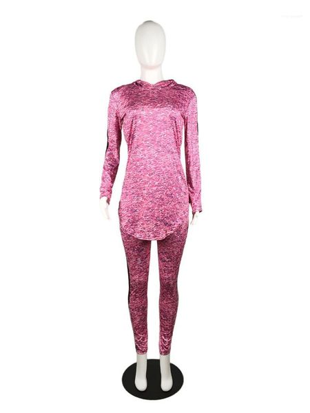 

solid long sleeve hooded panelled two piece outfits casual woman clothes plus size women clothing tracksuits fashion, Gray