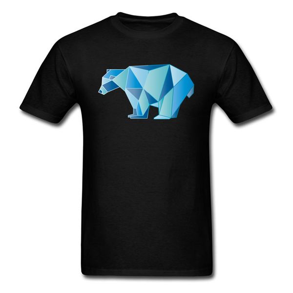 

cool bear blue fractal t-shirt oversize 2018 new coming brand tees round collar never fade print stupid bear tshirt