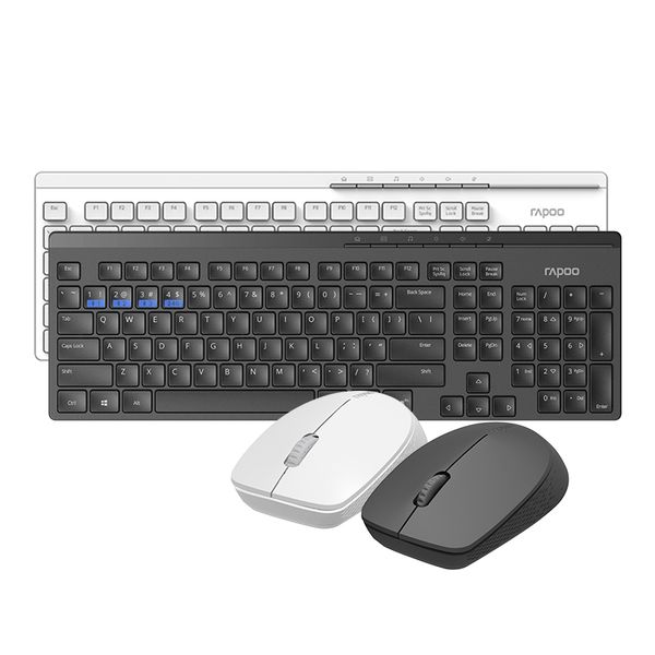 

rapoo 8100m wireless ultra-slim keyboard and silent optical mouse combo usb pc for home office bluetooth 3.0,4.0 and 2.4g laptop