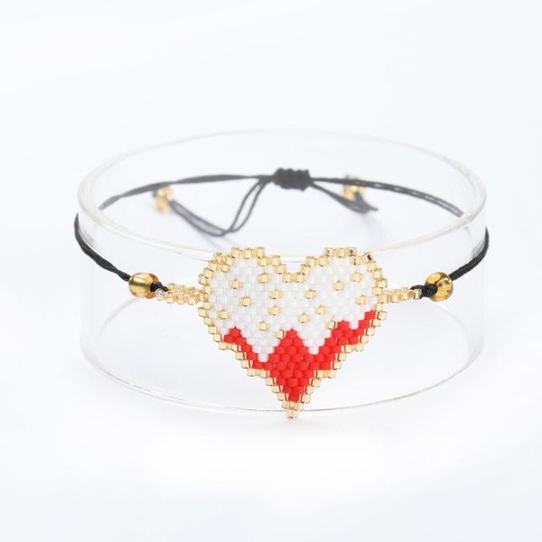 

miyuki classic popular heart-shaped braided bracelet, Black