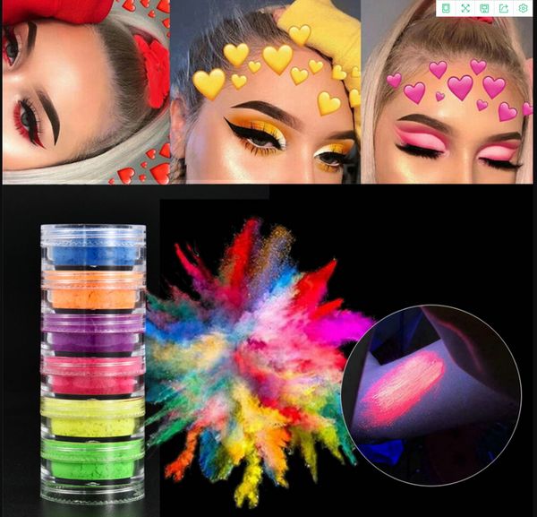 

6 color/sets neon pigments long-lasting fluorescent matte mineral powder eyeshadow easy to apply waterproof eyeshadow makeup