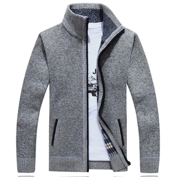 

new cardigan sweater men autumn winter sweatercoats male thick faux fur wool mens sweater jackets casual knitwear size -3xl, White;black