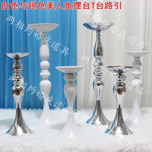 

new metal electroplate silver mermaid vase table centerpiece candle holder wedding christmas decoration