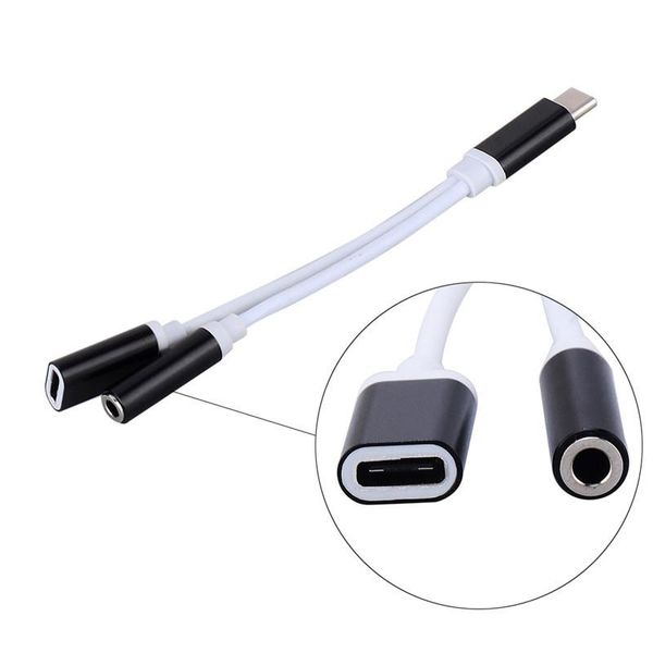 

2 in 1 type c to 3.5 mm charger headphone audio jack usb c cable portable type-c to 3.5mm connector adapter for mobile phone