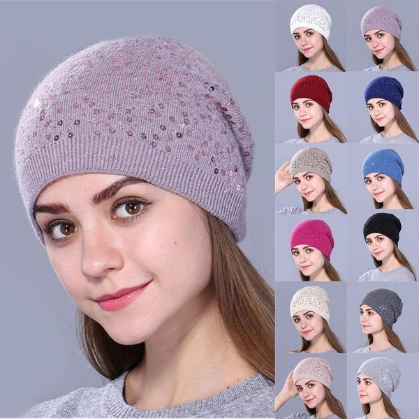 

new fashion knitted wool hat casual women girls winter hats keep warm crochet wool knit ski beanie skull slouchy caps hat y909, Blue;gray