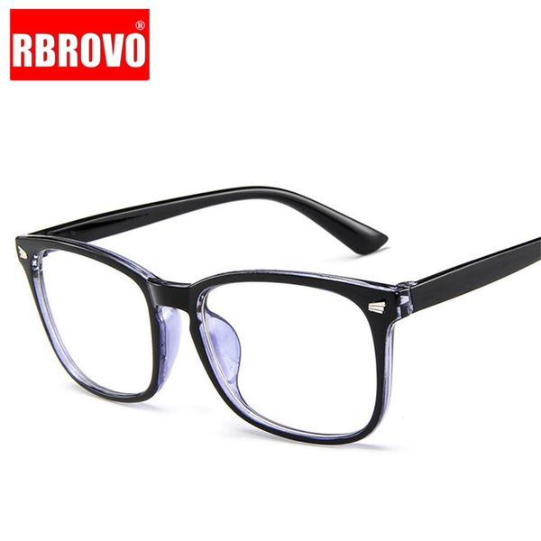 

sunglasses rbrovo square retro glasses frame for women brand designer anti-blue light eyeglasses mirror lentes de lectura hombre, White;black