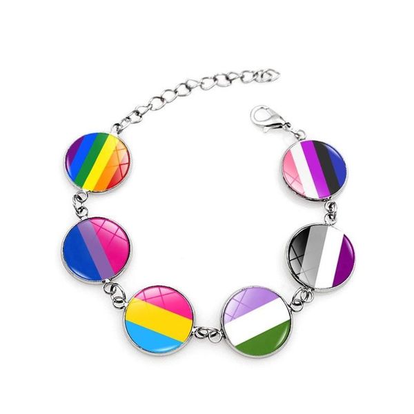 

bracelet accessories rainbow gay pride time gem crystal bracelet glass jewelry nightmare before christmas, Golden;silver