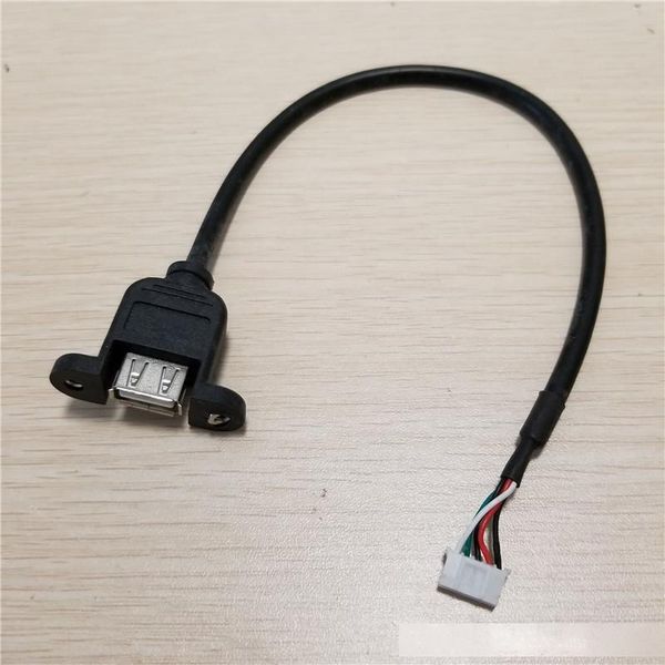 

10pcs/lot usb type a female panel mount with screws to pitch 2.0mm mini 5pin data printing extension cable 30cm
