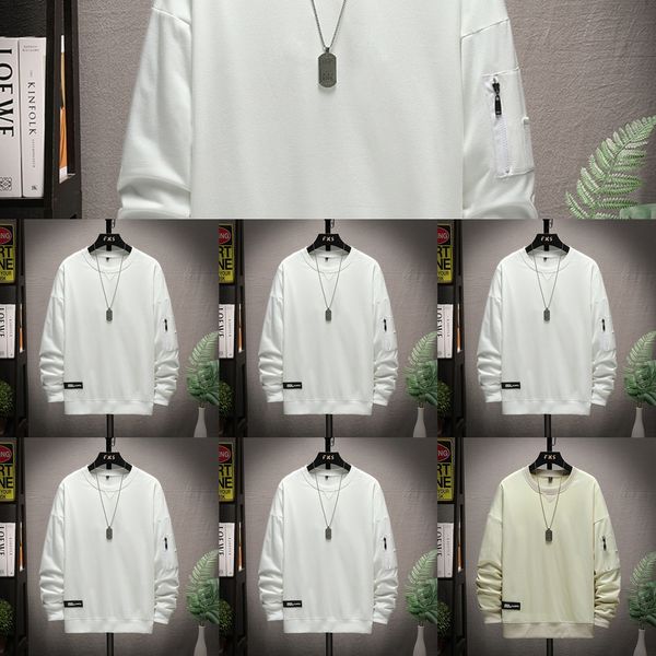 

autumn and winter long-sleeved round neck fashion interior clothing autumn and t-shirt sweater winter men's sweater long-sleeved round, Black