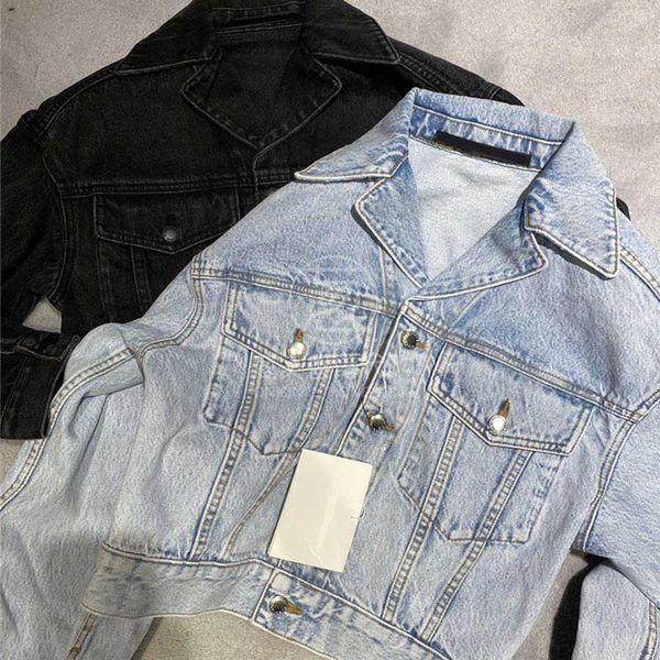 

fashion women jacket new autumn female coat high street wear casual blue lapel denim jacket for women 2-colore available size :s-xl, Black;brown