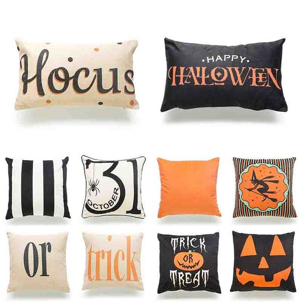

halloween pumpkin witch trick or treat pillowcase decoration linen pillow cover hug pillowcase halloween home decoration pillow case