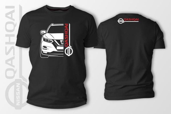 

double side nis qashqai 2019 автомобиль черный t-shirt 2019 мода 100% хлопок slim fit top solid color company футболки