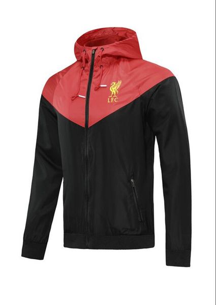 

new 20 21men jacket zipper hooded windbreaker 2020 2021 football jackets windbreaker hoodie coat, Black