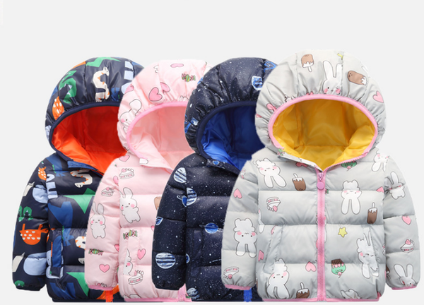 

baby boy jacket autumn and winter kids jacket girl warm thick hooded 1-5t toddler clothes, Blue;gray