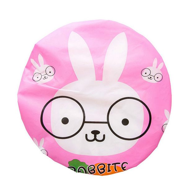 

1pcs practica cartoon shower cap women hat for baths and saunas lace with elastic band spa cap for women and children protective