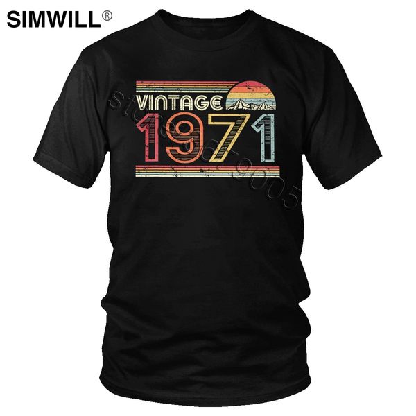 

personality vintage 1971 t shirt men short sleeve pure cotton t-shirt summer 49th 49 years old all birthday gift tee merch