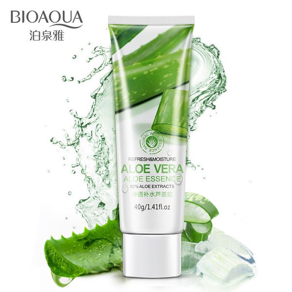 

bioaqua brand 40g aloe vera gel skin care clean face cream oil control moisturizing blackhead shrink pores after sun moisturizing cream, White