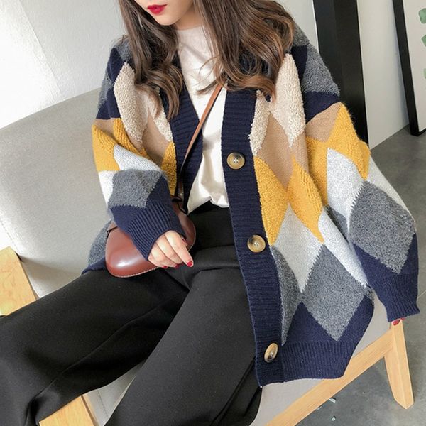 

fashion- casual women's sweaters autumn winter cardigan female knitted outwear sweater ladies v-neck cardigans single breasted, White;black