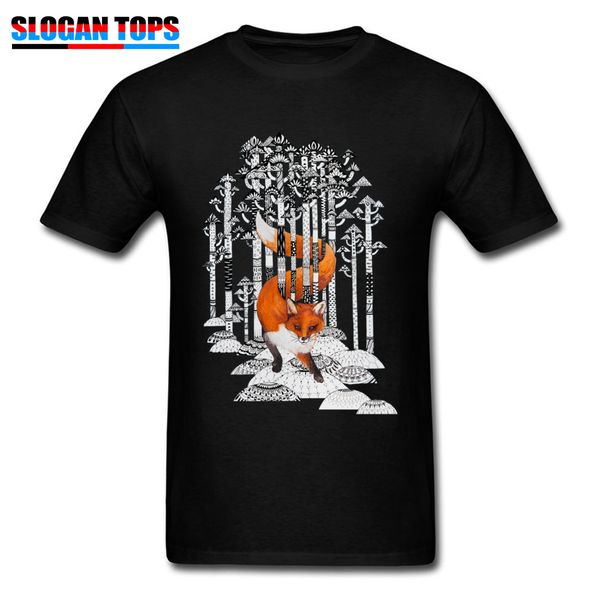 

fox printing men t shirt forest designer t-shirts short sleeve tshirt unique father day gift tee cotton clothes