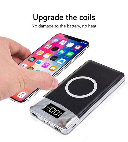 

wireless qi charger powerbank fast charging adapter 20000mah for samsung notes8 for iphone 8 iphone x with retail box ing