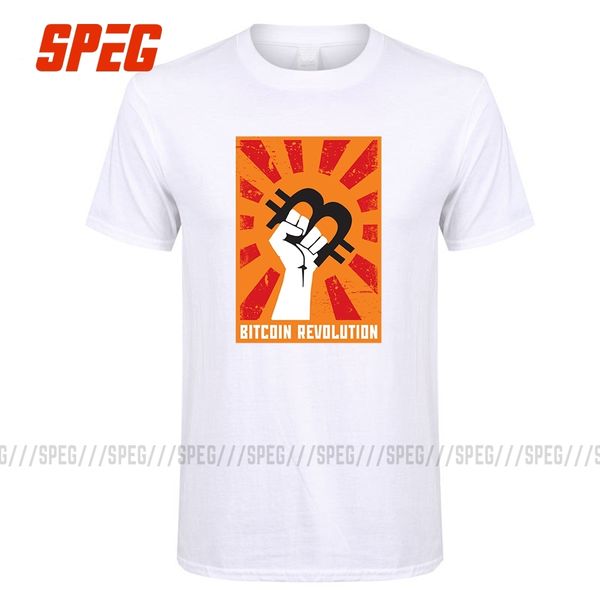 

tee shirt bitcoin revolution male pre cotton short sleeve clothing 100% cotton crew collar male t shirt plus size t-shirt