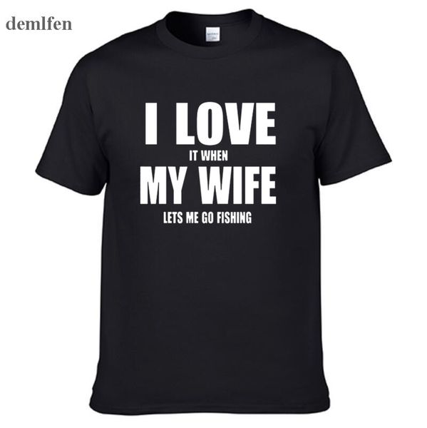 

fashion clothes casual i love my wife fishinger cotton funny t shirt for men short sleeve tees