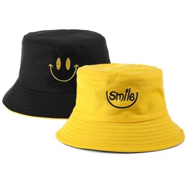 

повседневная вышивка китайского письма улыбки bucket hat hip hop открытого летних путешествий hat отпуск женщина мужчины панама fisherman ca