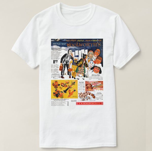 

2019 отпечатано мужчины футболка с коротким рукавом хлопок 1954 vintage halloween ad t-shirt женщины тенниска