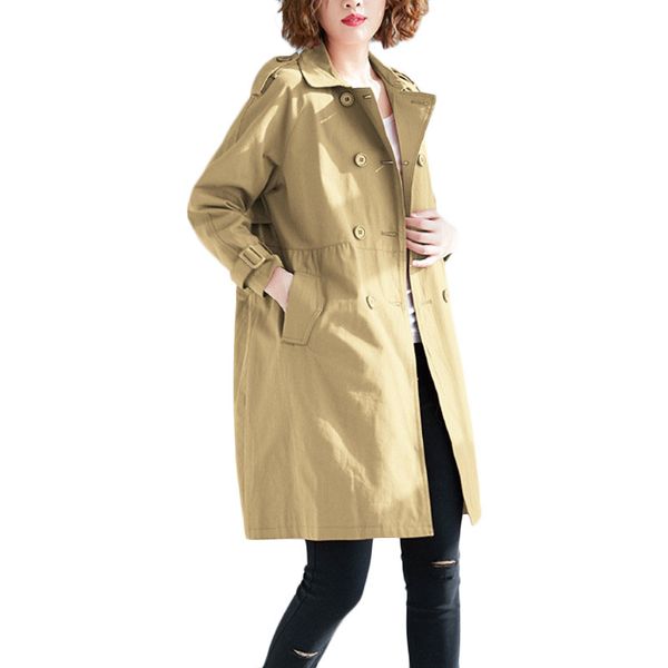 

women's cape spring autumn fashion hooded solid windbreaker jacket zipper pockets casual long sleeves coats plus size outwear, Black