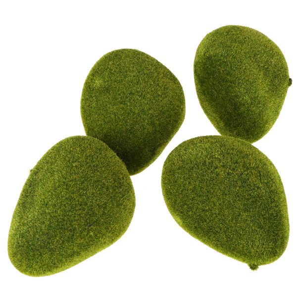 

4pcs artificial moss rocks decorative faux stones for floral arrangements fairy garden simulation garden plant vase filler