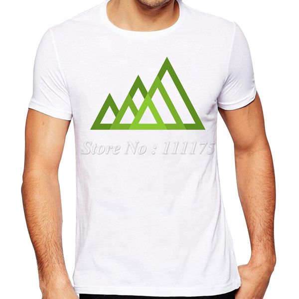 

2019 summer fashion geometric mountains printed t shirt men's cool design custom hipster tees