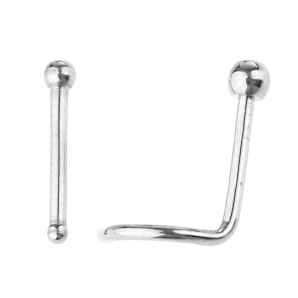 

2pcs из нержавеющей стали винт изогнутые nose stud helix 20г, Slivery;golden