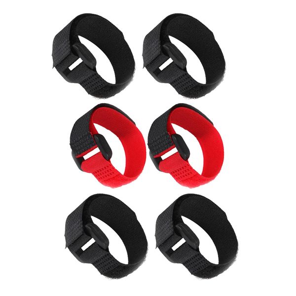 

6 piece no-crow rooster collar no crow noise neck belt for rooster black+red