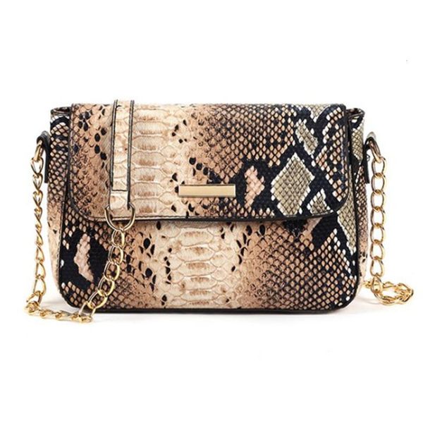 

women's bag new 2020 fashion one shoulder slung female bag snakeskin chain small square luxury handbags women bags designer