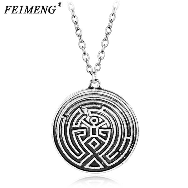 

westworld necklace retro vintage silvery west world maze pendant necklacs for women men fashion accessories collar jewelry, Silver