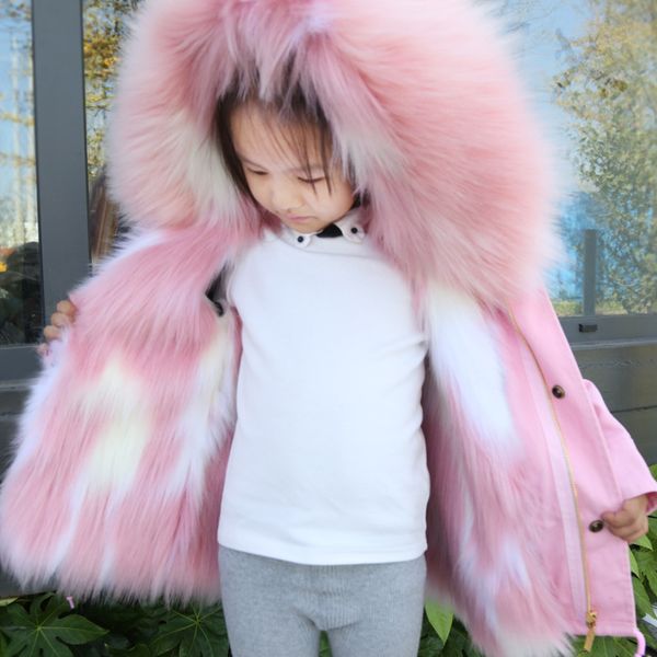 

2020 winter hooded girls jackets fur warm boys coats windproof thick children outerwear teenager kids windbreaker clothes, Blue;gray
