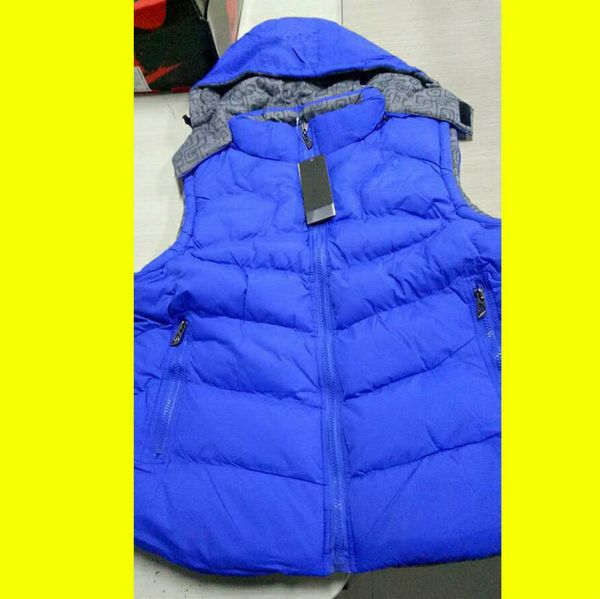 

20fw small stripes printing down vest men sleevess winter coat thick outdoor wear down jacket coat homme clothing hat detachable l-4xl, Black