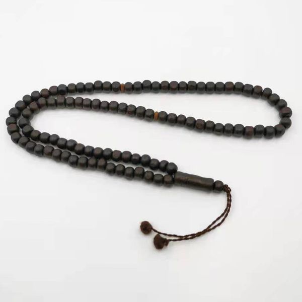 

99beads natural wood tasbih man's misbaha muslim prayer beads pocket ornament islam rosary, Black