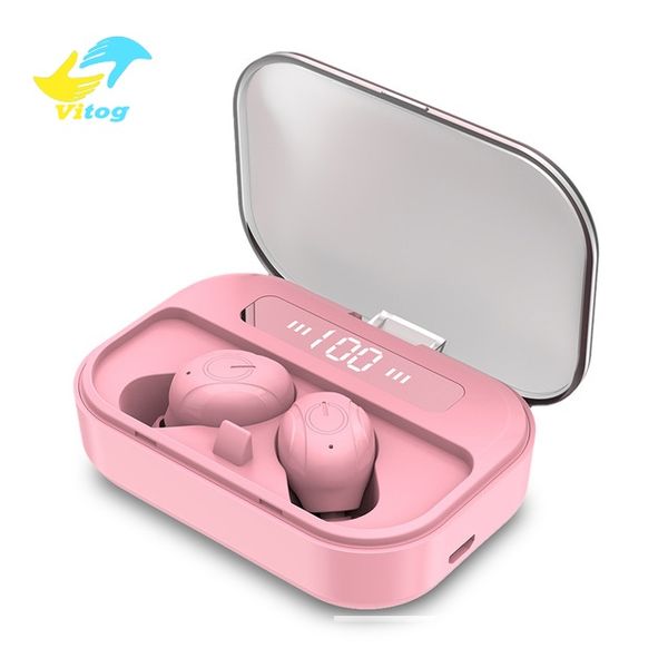 

vitog t11 tws wireless bluetooth 5.0 earphone noise cancelling headphone wireless 9d stereo gaming headsets with 1500mah power bank earbuds