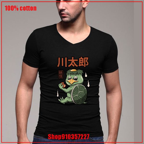 

2020 unique apparel new coming vintage yokai turtle new animation adventure time v-neck custom print 180 gsm combed cotton